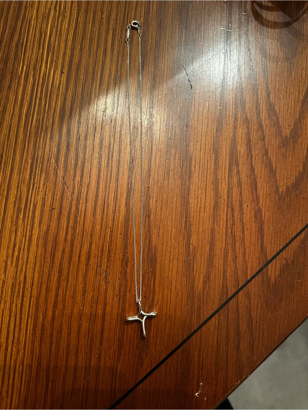 Tiffany and Co Sterling Silver Cross Pendant Necklace - Silver - Picture 2 of 7